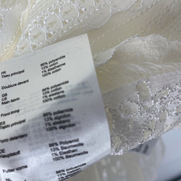 NWT Maje Lood White Tie-Neck Floral Lace Top Sz S - Picture 7 of 7